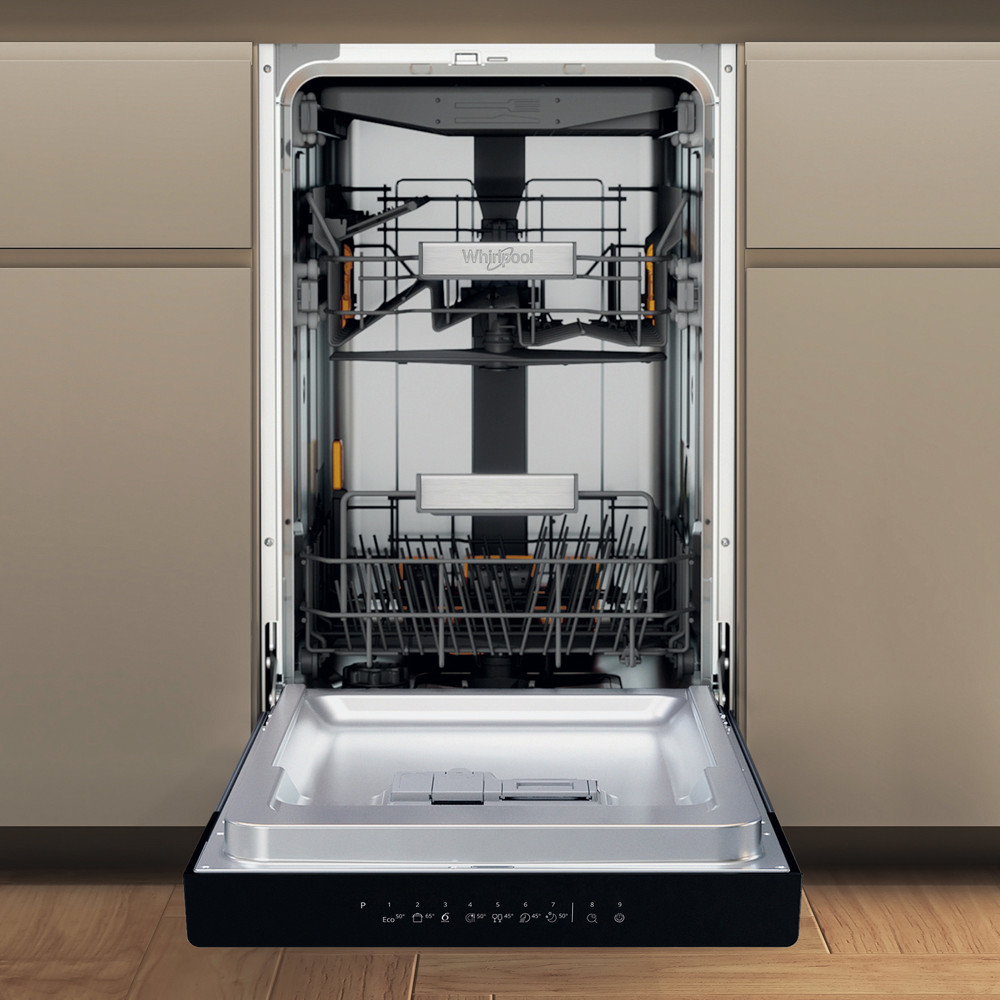 Whirlpool Mosogatógép Beépíthető WH6UB10BS7A0X Alulra építhatő B Frontal open