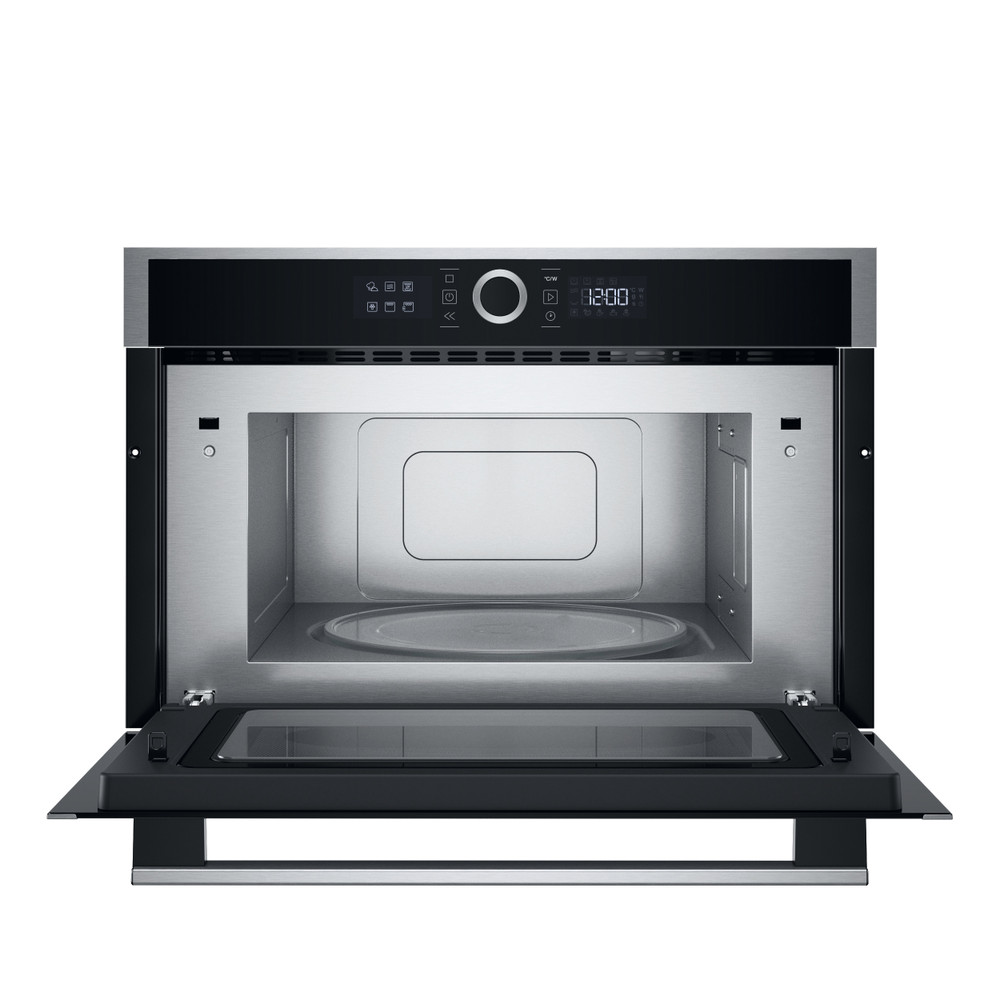 Hotpoint_Ariston Micro-ondas Encastre HAMD44MX Inox Eletrónico 31 MO + Função Grill 1000 Frontal open