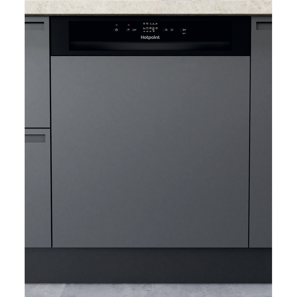 Hotpoint semi integrated dishwasher black top