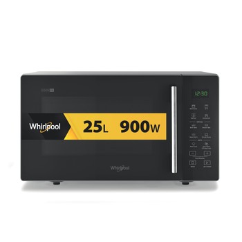 Whirlpool Micro-ondas Livre Instalação MWP 254 SB Preto Eletrónico 25 MO + Função Grill 900 Frontal