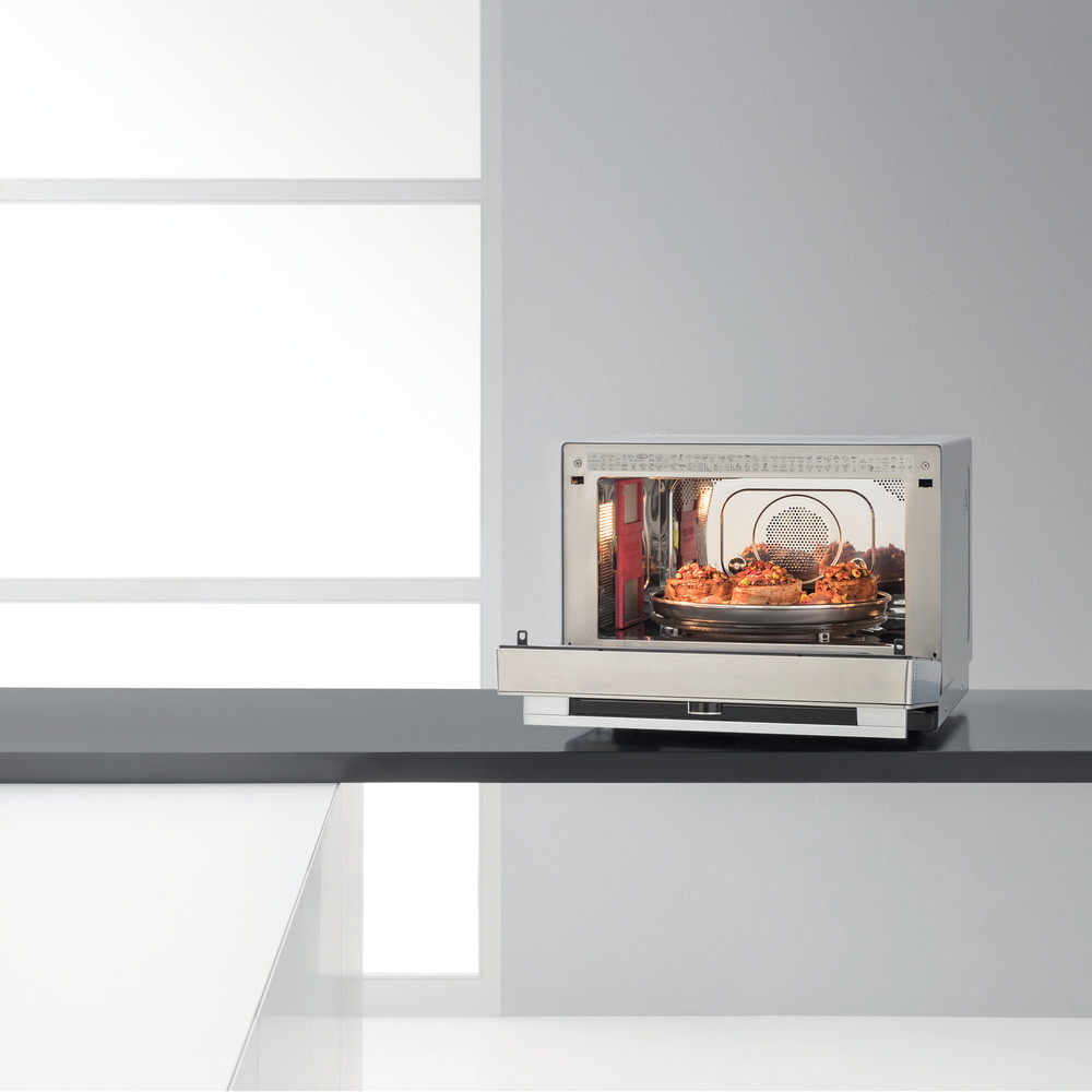 Whirlpool Mikrohullámú sütő Szabadonálló MWP 3391 SX Rozsdamentes acél Elektromos 33 Mikrohullám-Kombi 1000 Lifestyle frontal open