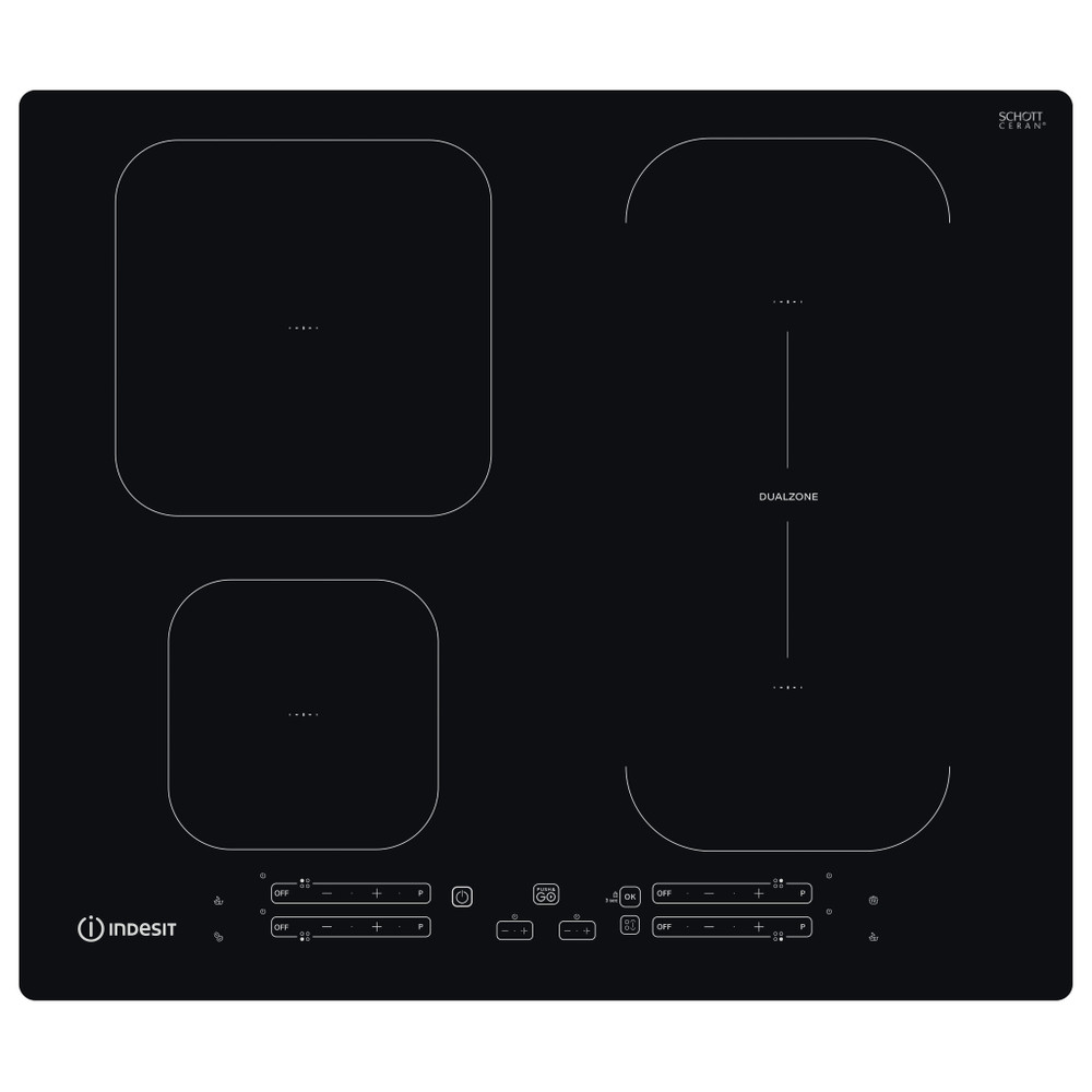 Indesit Table de cuisson IB 65B60 NE Noir Induction vitroceramic Frontal