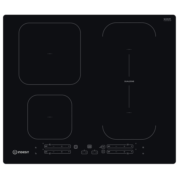 „Indesit“ Paviršius IB 65B60 NE Juoda Induction vitroceramic Frontal