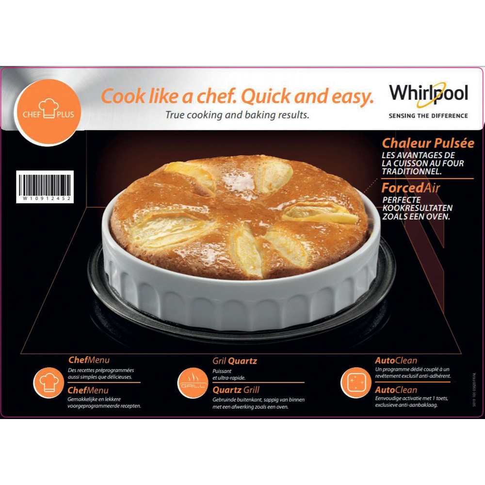 Whirlpool Microondas Libre instalación MCP 347 SL Plata Electrónico 25 MW-Combi 800 Food