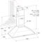 Indesit HOOD Built-in IHPC 9.5 LM X Inox Wall-mounted Mechanical Technical drawing