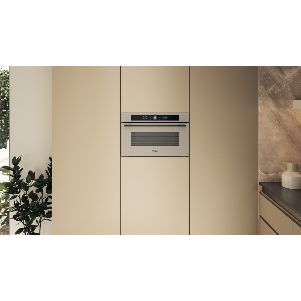 Whirlpool Mikrohullámú sütő Beépíthető WMD54MBG Urban beige Elektromos 31 Mikrohullám+Grill funkció 1000 Lifestyle frontal