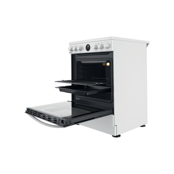 Indesit Cuisinière IS67V8CHW/E Blanc Electrique Perspective open