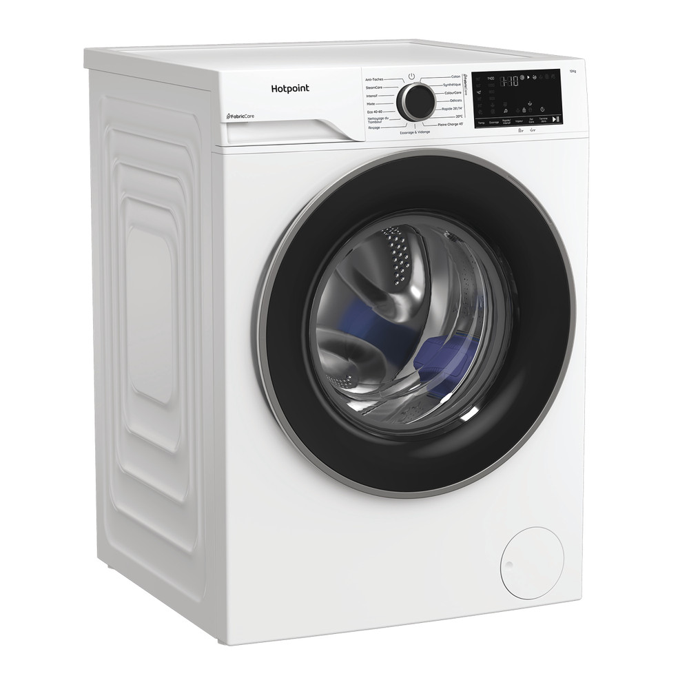 Hotpoint Lave-linge Pose-libre HB 123 CARE FR Blanc Lave-linge frontal A Perspective