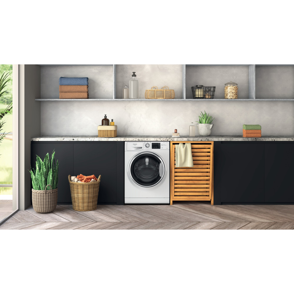 Hotpoint_Ariston Lavante-séchante Pose-libre NDBD 107489 WSA FR Blanc Lave-linge frontal Lifestyle frontal