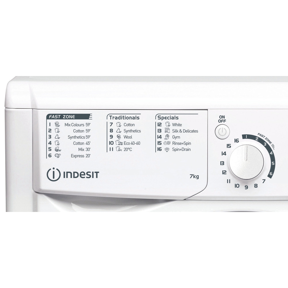 Indesit Perilica za rublje Samostojeći EWC 71252 W EE N Bijela Prednje punjenje E Program