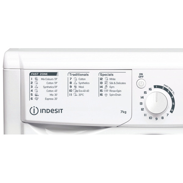 Indesit Perilica za rublje Samostojeći EWC 71252 W EE N Bijela Prednje punjenje E Program