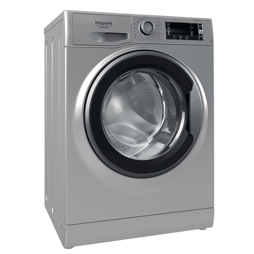 Hotpoint_Ariston Maşină de spălat rufe Neincorporabil NLCD 946 SS A EU N Argintiu Încărcare frontală A Perspective