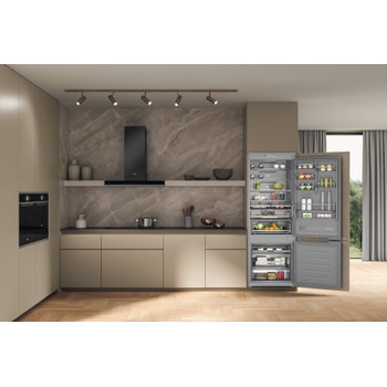 Whirlpool Hűtő/fagyasztó kombináció Beépíthető WH SP70 T262 P Szürke, fogantyúval és ráccsal 2 doors Lifestyle frontal open