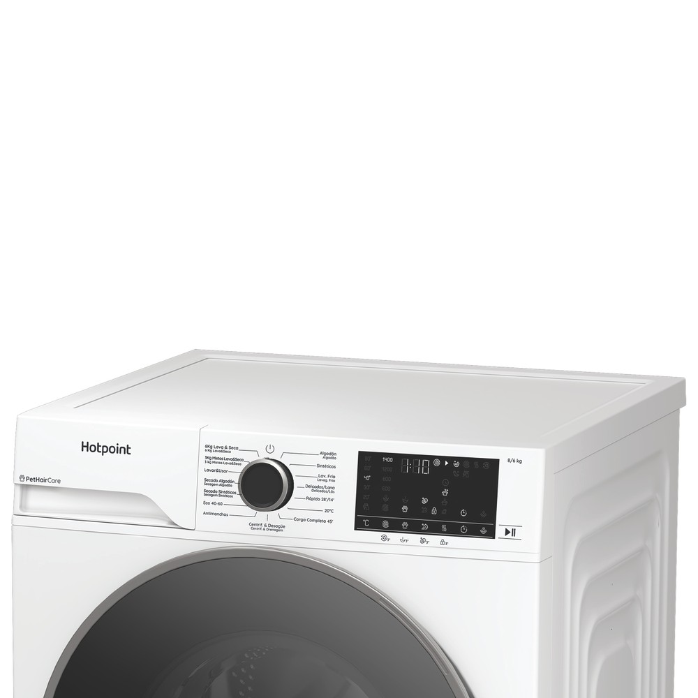 Hotpoint Lavadora secadora Libre instalación HBD 8680 SPT Blanco Cargador frontal Lifestyle control panel