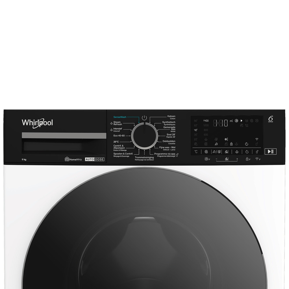 Whirlpool Lave-linge Pose-libre WPM 911W ADS BE Blanc Frontal A Control panel