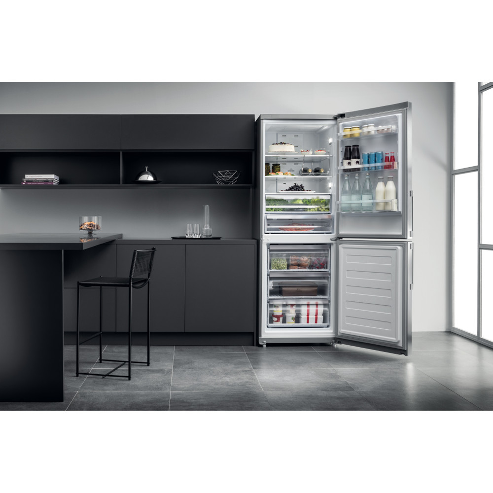 Hotpoint_Ariston Combinație frigider-congelator Neincorporabil HA70BE 31 X Optic Inox 2 doors Lifestyle frontal open