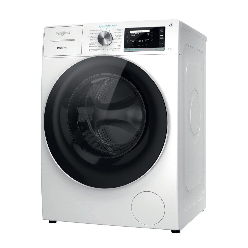 Whirlpool Lavadora Libre instalación W8 89AD SILENCE SPT Blanco Cargador frontal A Perspective