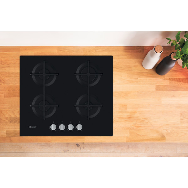 Indesit Μονάδα εστιών ING 61T/BK Μαύρο Αερίου Lifestyle frontal