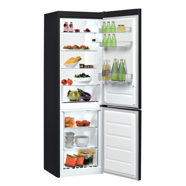 Indesit Kombinētais ledusskapis/saldētava Brīvi stāvošs LI8 SN2E K 1 Melns 2 doors Perspective open