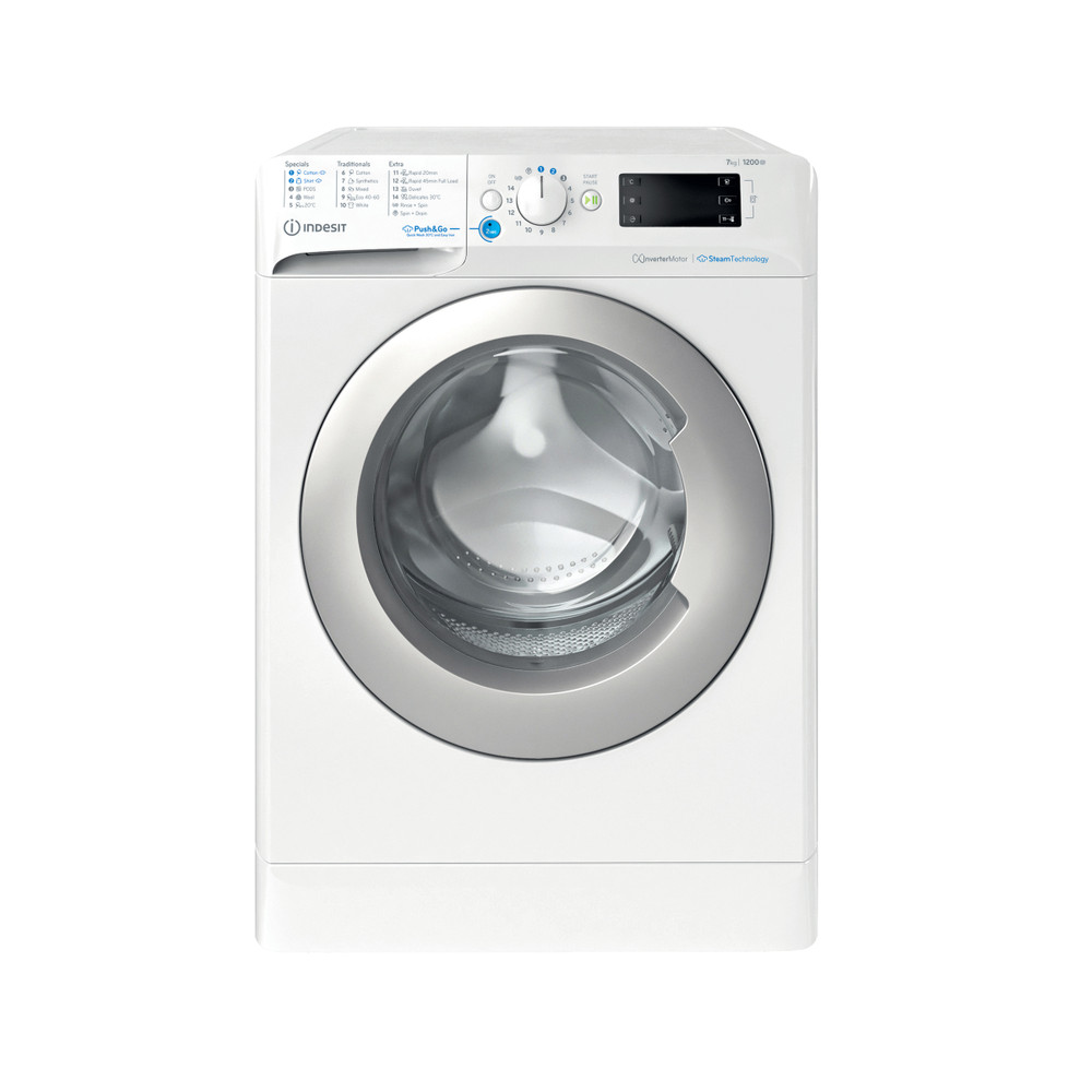 Indesit Pesumasin Eraldiseisev BWE 71295X WSV EE Valge Eestlaetav B Frontal