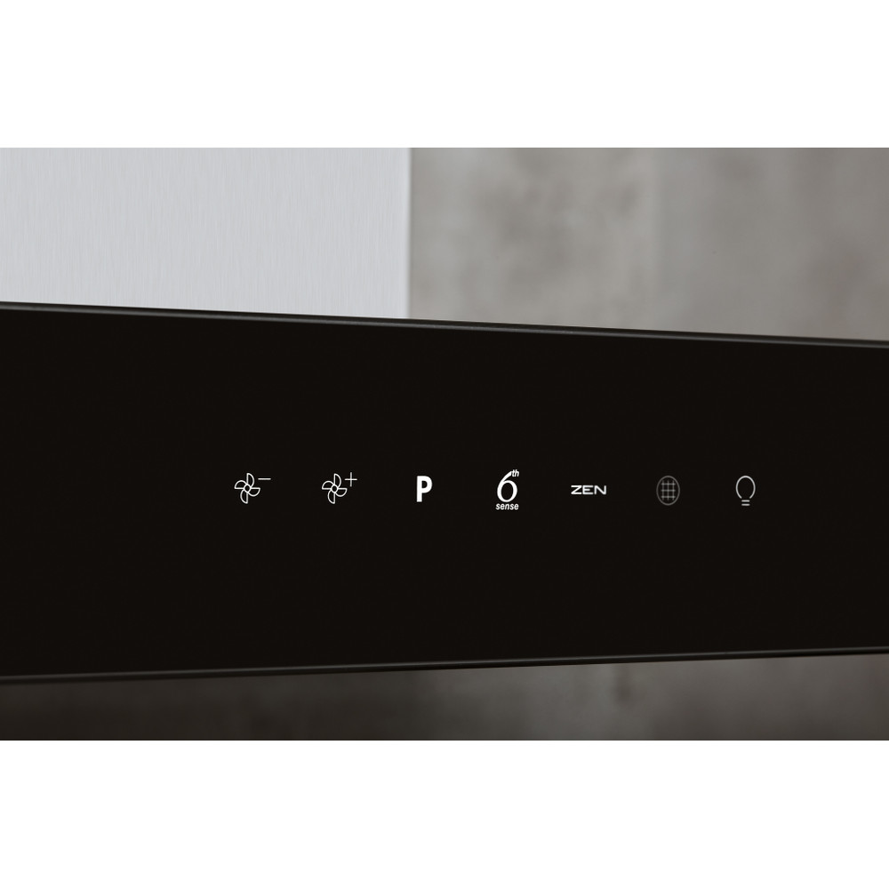 Whirlpool Exaustor Encastre WHBS 62F LT K/1 Preto Wall-mounted Eletrónico Control panel