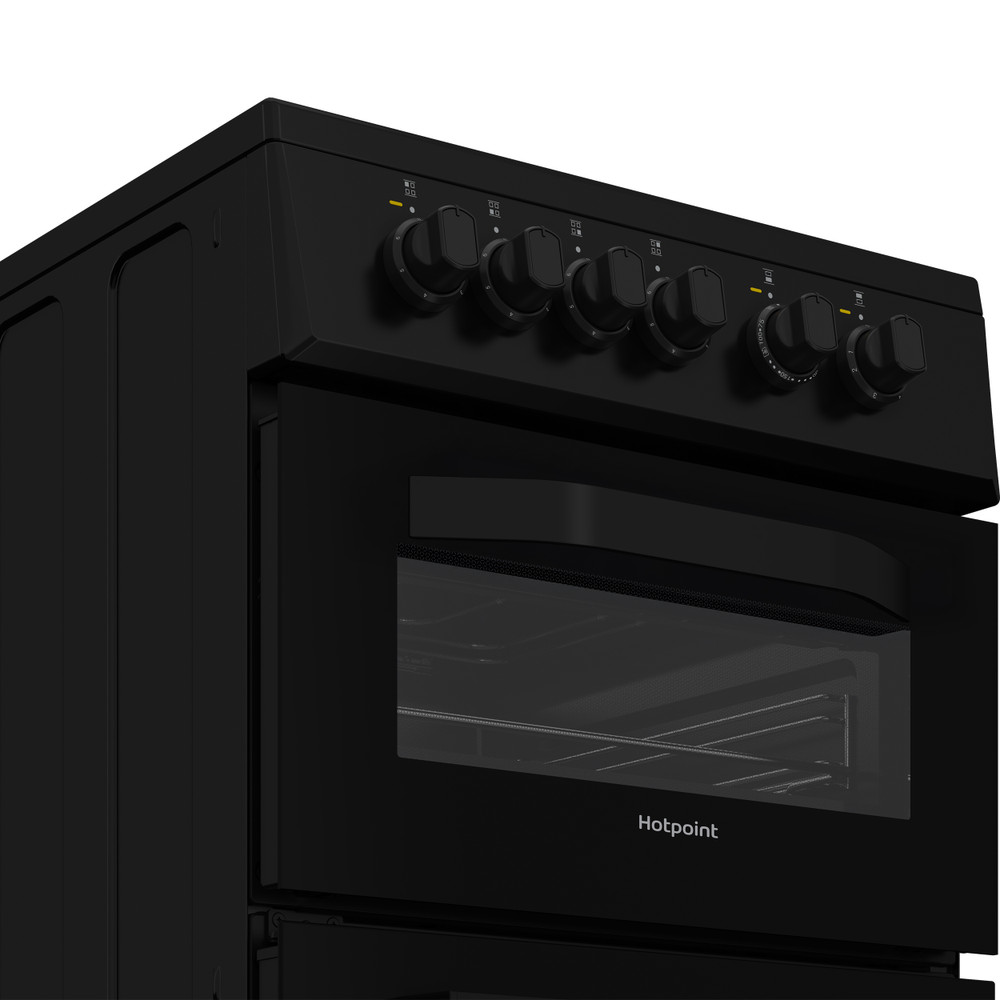 Hotpoint Double Cooker HTE5VCB Black A Vitroceramic Control panel