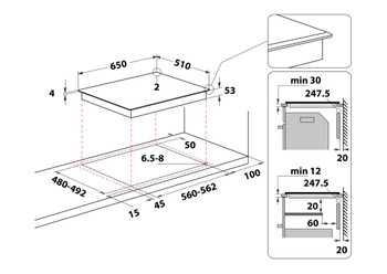mi様 Plită inductie pe sticla Whirlpool - SMO 658C/BT/IXL | European