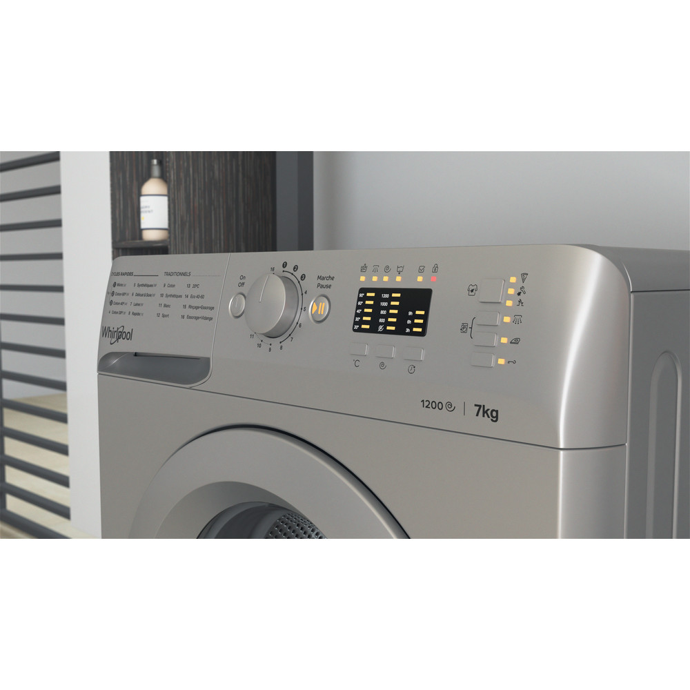 Whirlpool Lave-linge Pose-libre WMTA 7122 S NA Argent Front loader A+++ Lifestyle control panel