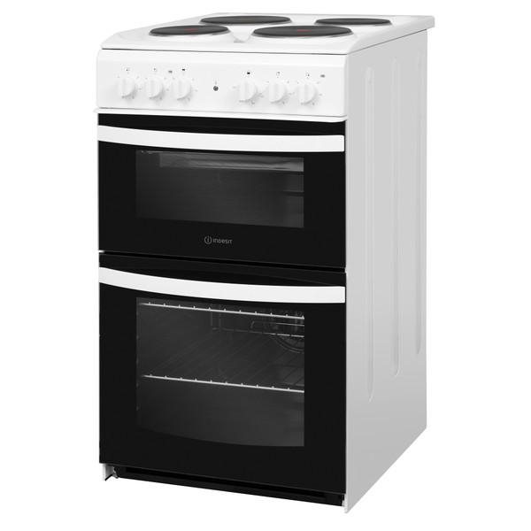 Indesit Double Cooker ID5E92KMW/UK White A Enamelled Sheetmetal Perspective