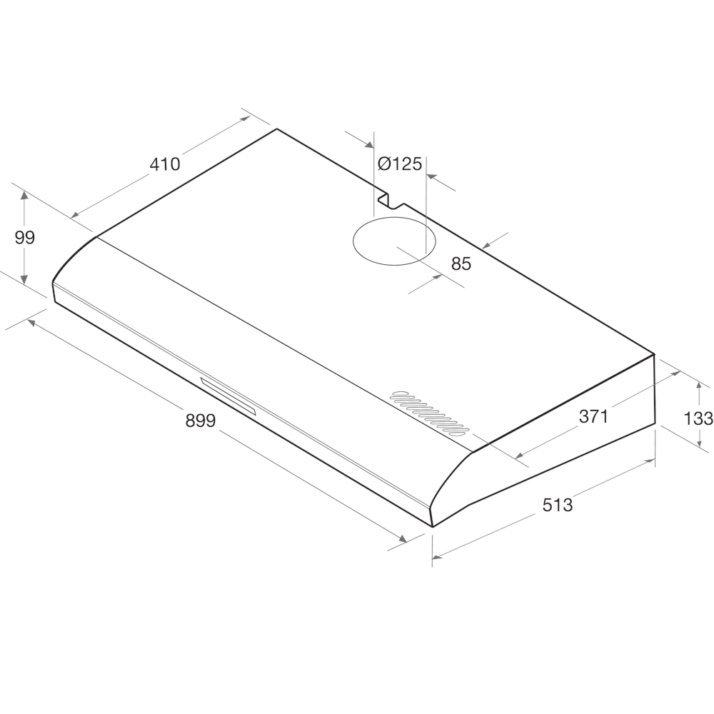 Ariston HOOD Built-in SL 191 L P IX Inox Free-standing Mechanical Technical drawing