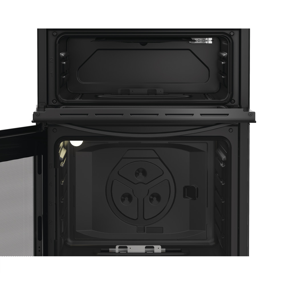 Indesit Double Cooker IDG6GB Black A+ Frontal open