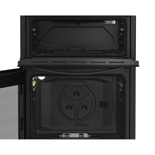 Indesit Double Cooker IDG6GB Black A+ Frontal open