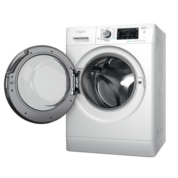 Whirlpool Lave-linge Pose-libre FFD 10489E BV BE Blanc Frontal A Perspective open