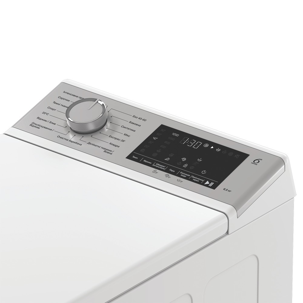 Whirlpool Пральна машина Соло TW6521DSFCUA Білий Top loader відсутній Lifestyle control panel