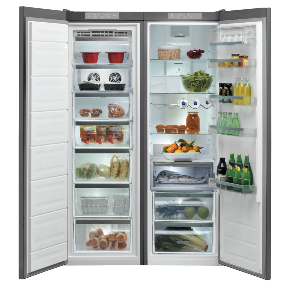 Whirlpool Freezer Freestanding UW8 F2C XLSB UK 2 Optic Inox Frontal open