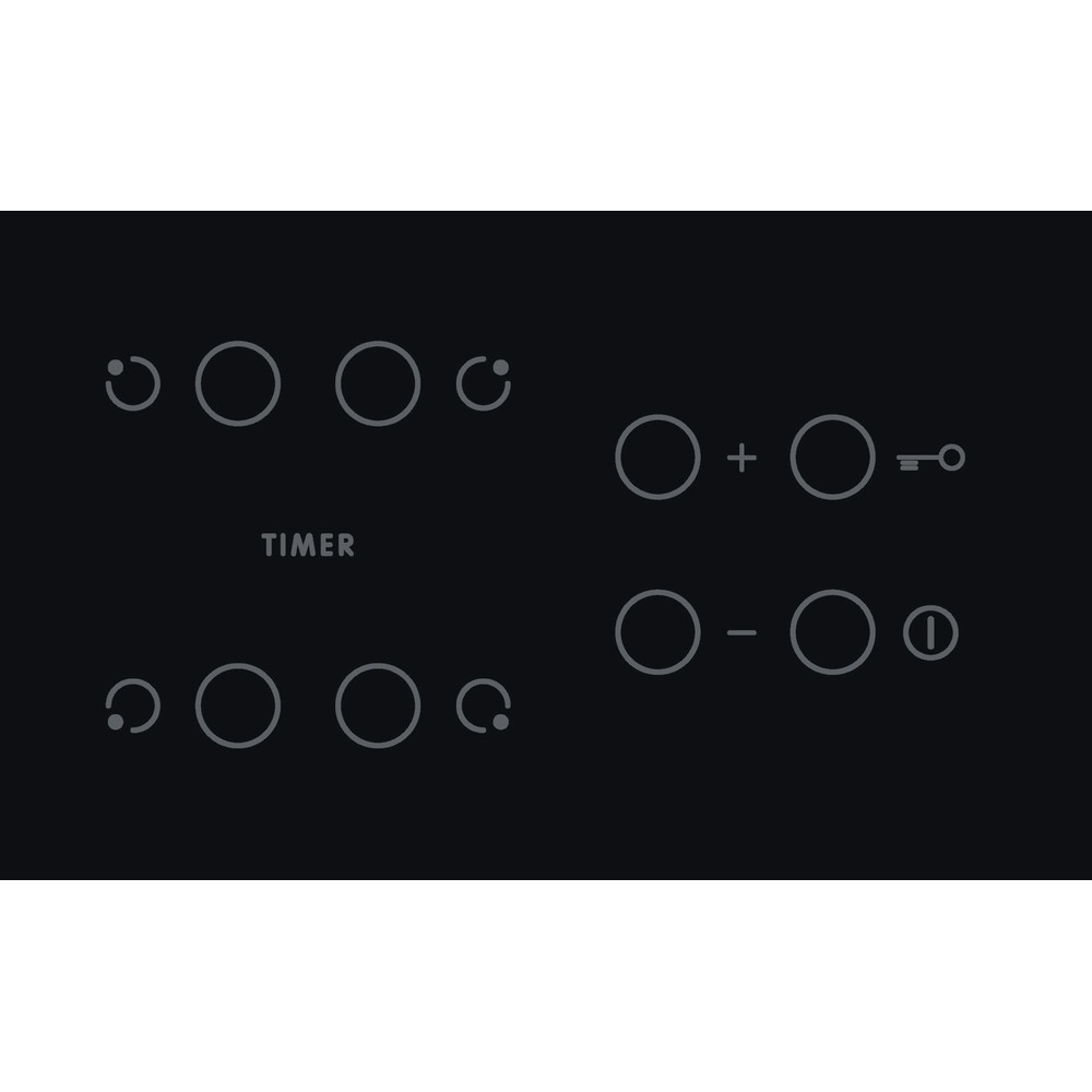 Indesit Plīts virsma AAR 160 C Melns Radiant vitroceramic Control panel