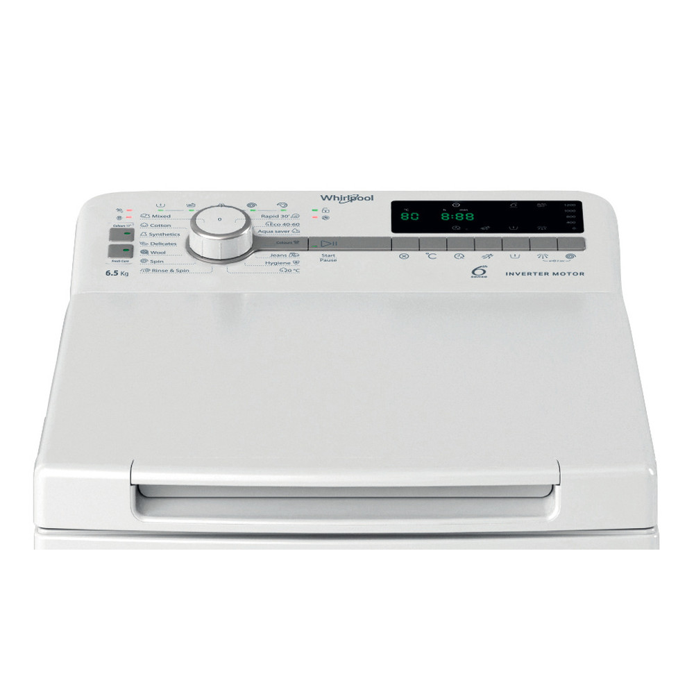Whirlpool Perilica za rublje Samostojeći TDLR 65261BS EU/N Bijela Gornje punjenje A Control panel