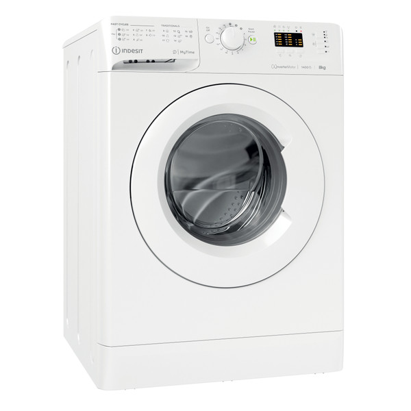 Indesit Vaskemaskine Fritstående MTWA 81495 W EU Hvid Frontbetjent B Perspective