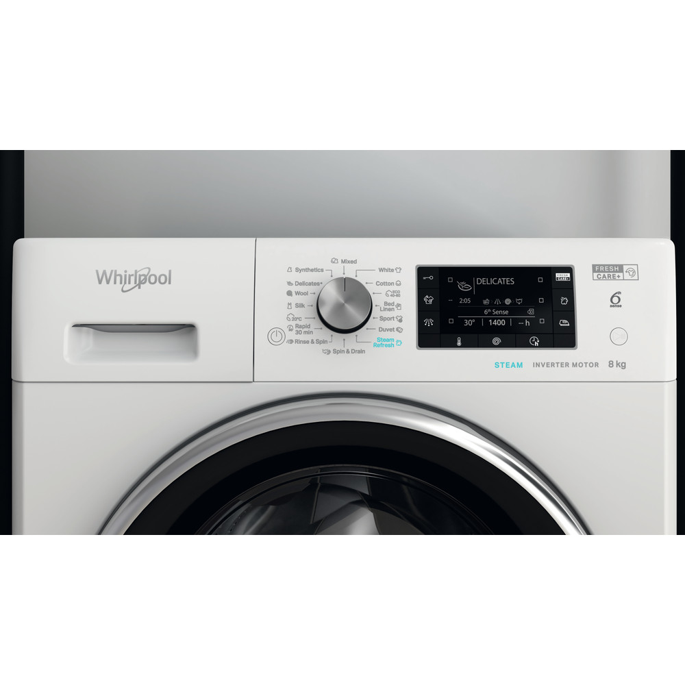Whirlpool Mosógép Szabadonálló FFD 8469 BCV EE Fehér Elöltöltős A Lifestyle control panel