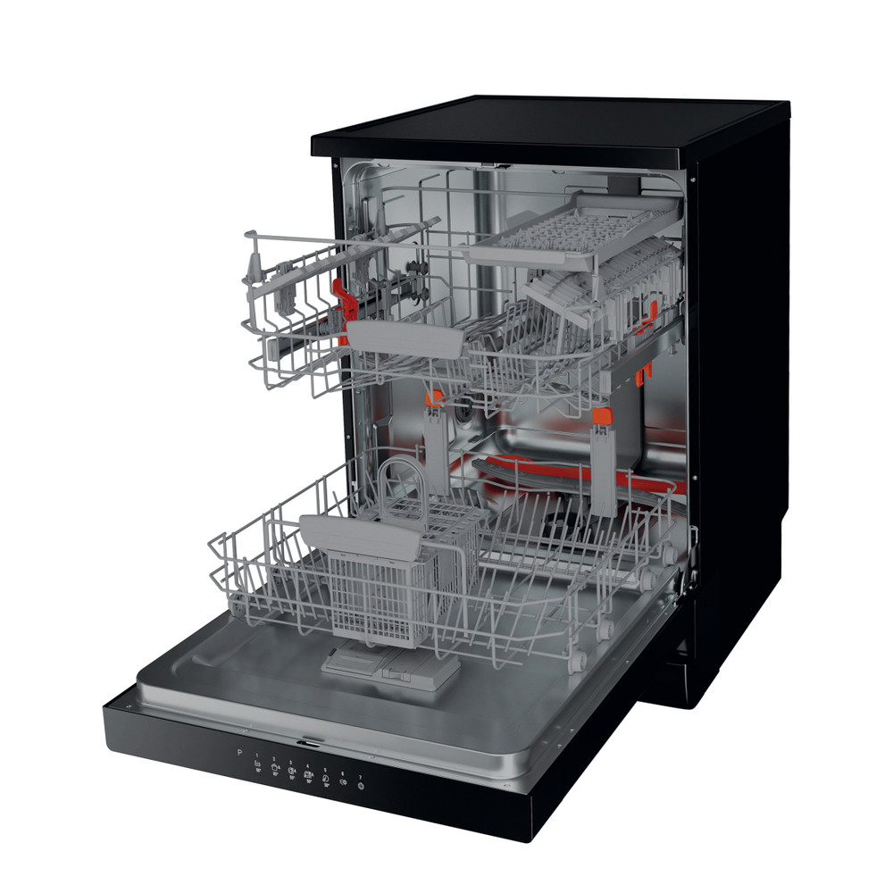 Hotpoint Dishwasher Free-standing HFC 3C26 WC B UK Free-standing E Perspective open