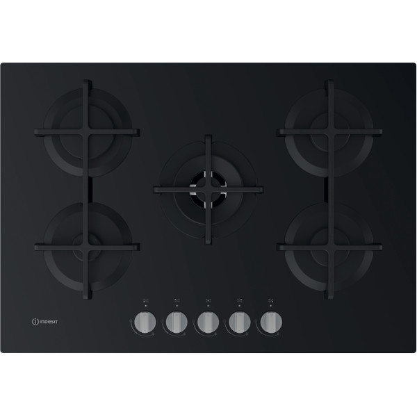Indesit HOB ING 72T/BK Black GAS Frontal