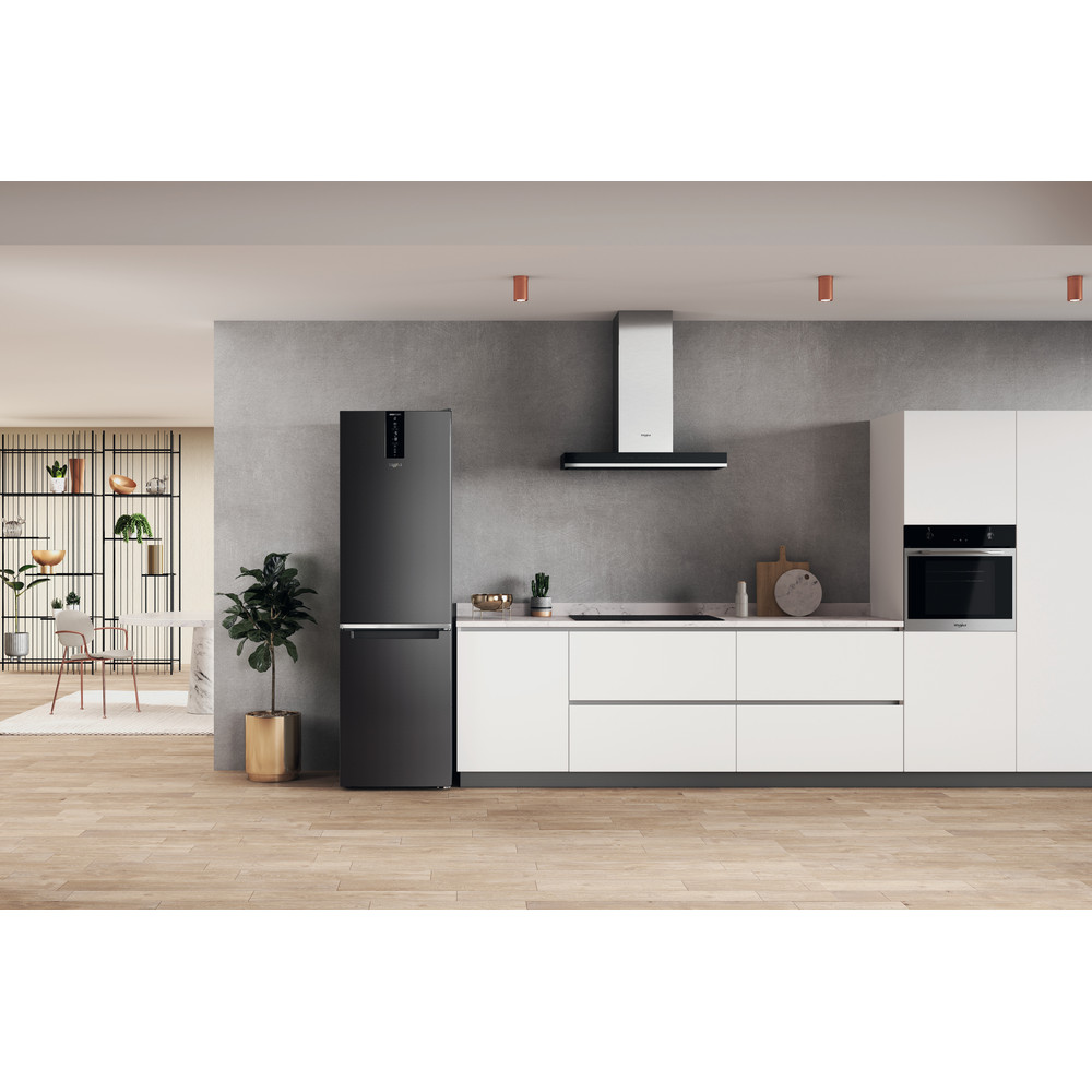 Whirlpool Hűtő/fagyasztó kombináció Szabadonálló W7X 93T KS Fekete/Inox 2 doors Lifestyle frontal