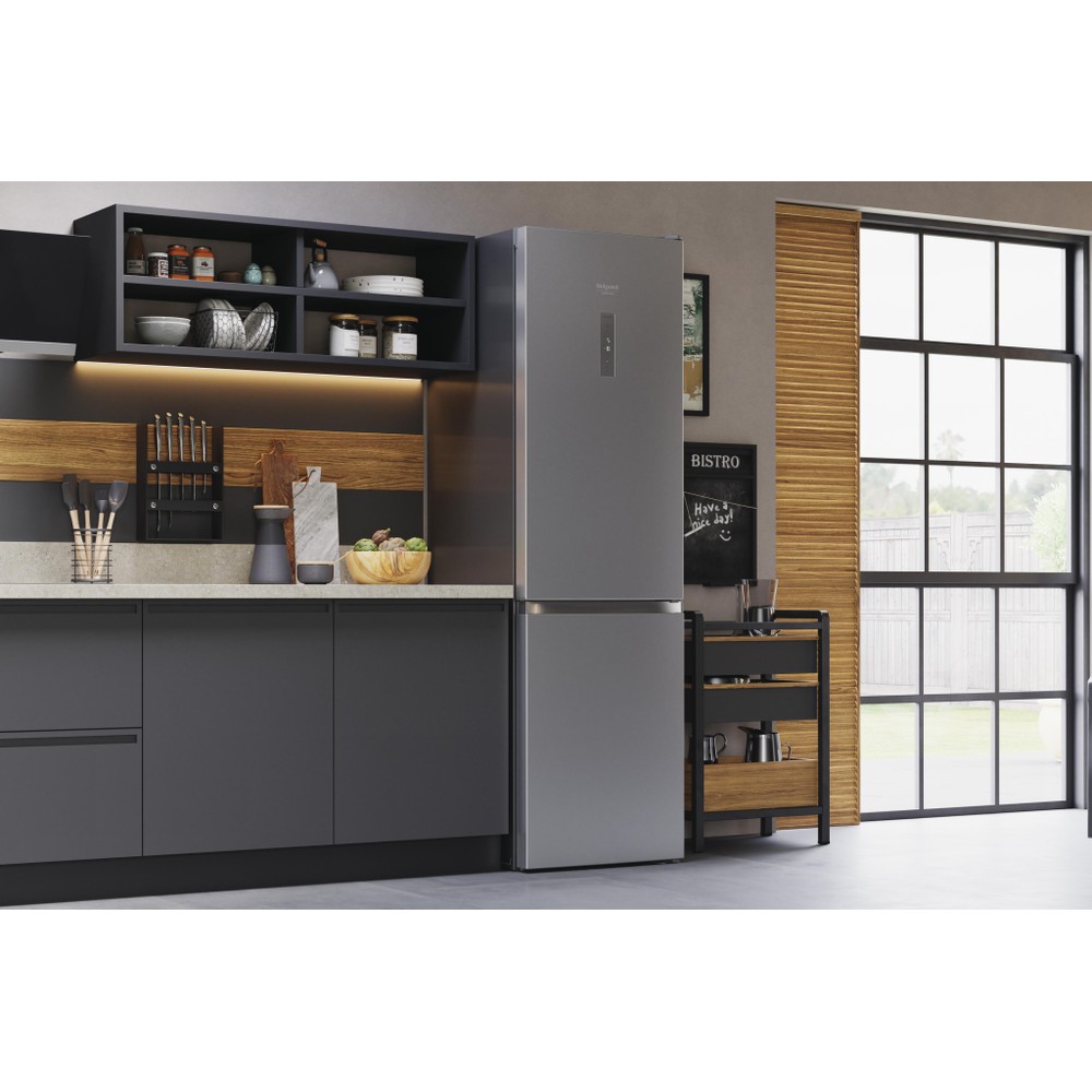 Hotpoint_Ariston Combinație frigider-congelator Neincorporabil HAFC9 TT43SX O3 Saturn Steel 2 doors Lifestyle perspective