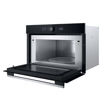 Whirlpool Microwave Built-in WMD54MXUK Stainless steel Electronic 31 MW+Grill function 1000 Perspective open