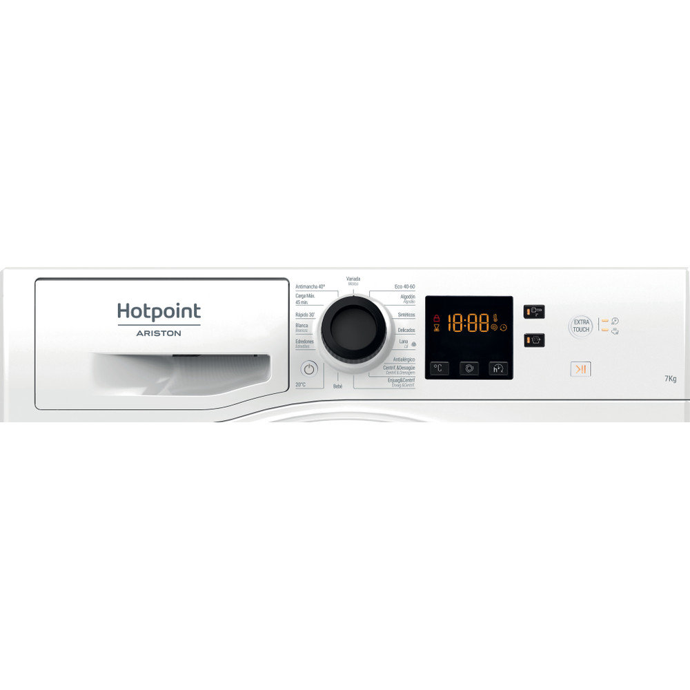 Hotpoint_Ariston Lavadora Libre instalación NS 722U WK SPT N Blanco Cargador frontal E Control panel