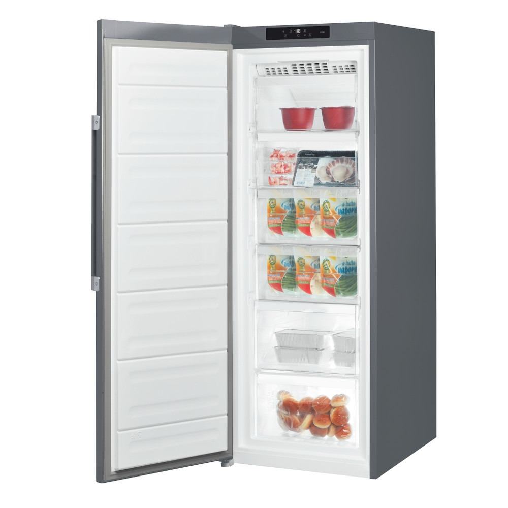 Hotpoint Freezer Free-standing UH6 F2C G Graphite Perspective open