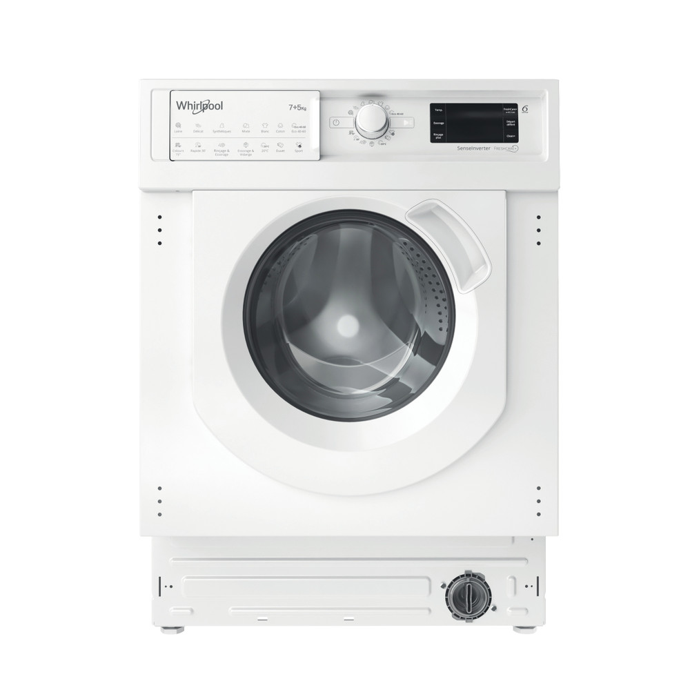 Whirlpool Mosó-szárító Beépíthető BI WDWG 751482 EU N Fehér Elöltöltős Frontal