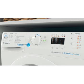Indesit Lavadora Libre instalación BWA 81295X WV SPT Blanco Cargador frontal B Lifestyle control panel