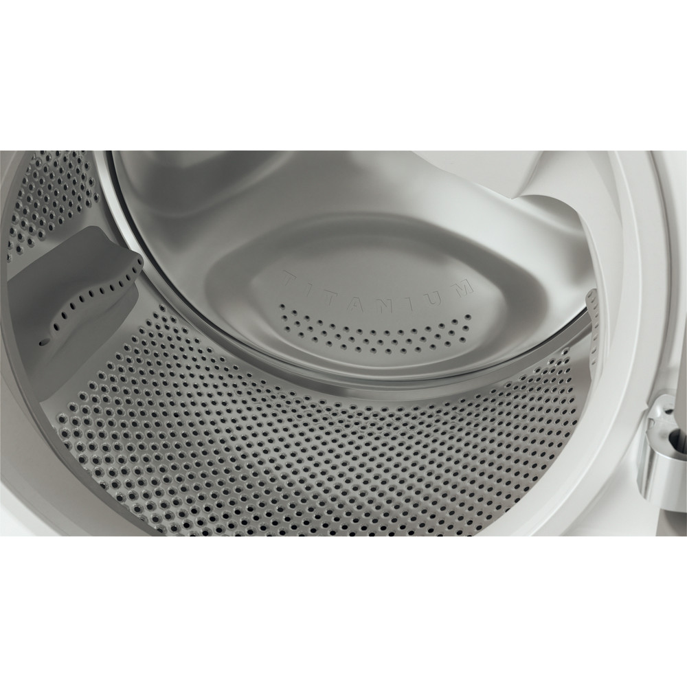 Hotpoint_Ariston Maşină de spălat rufe cu uscător Neincorporabil AQD1072D 697 EU/B N Alb Încărcare frontală Drum