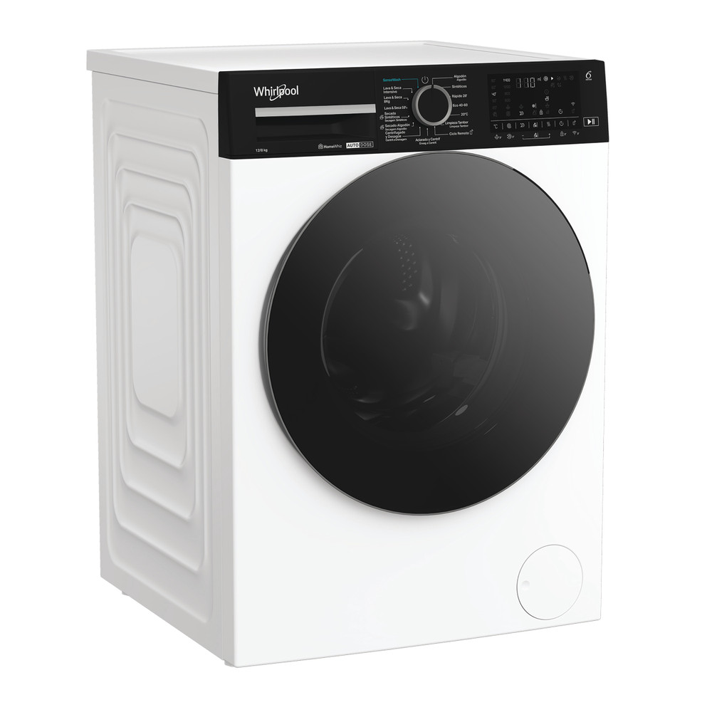 Whirlpool Lavadora secadora Libre instalación WPD 2836W ADS SPT Blanco Cargador frontal Perspective